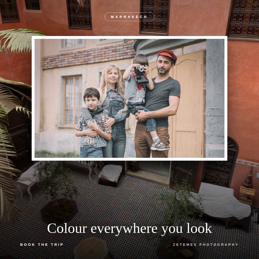 Client photo framed against Marrakech
